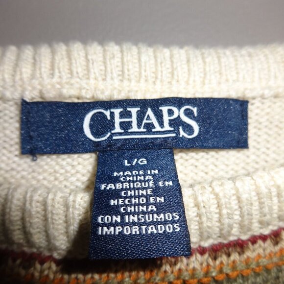 Chaps women's sweater size L, cotton/linen, pull over long sleeves, round neck - Picture 3 of 15